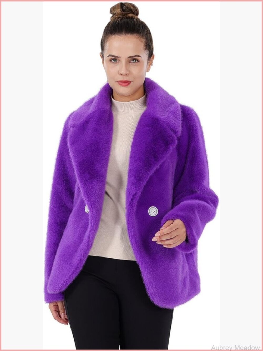 Faux Fur Coat Winter Wedding Lapel Fluffy Cardigan Jacket Formal Coats with